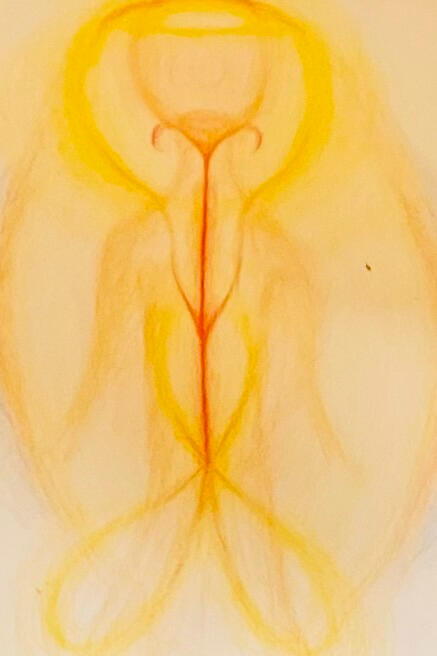 the human being in aires / colored pencil