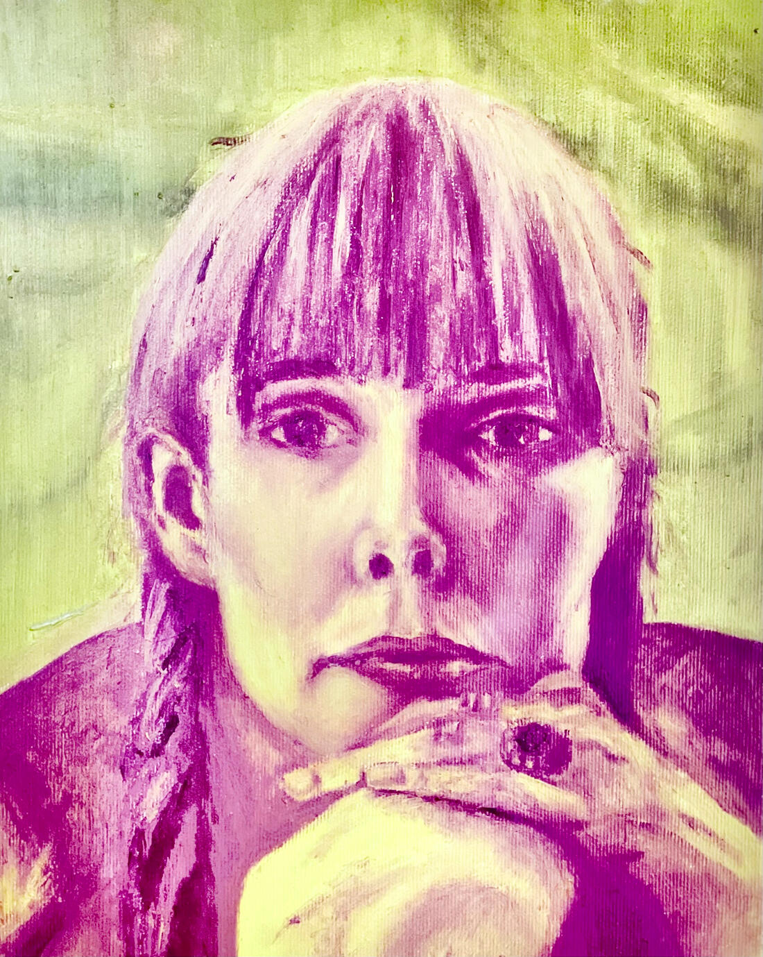 joni mitchell / oil paint